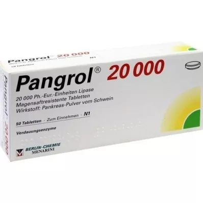 PANGROL 20 000 enteroidiga kaetud tabletti, 50 tk