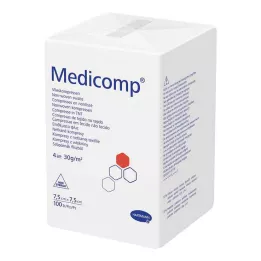 MEDICOMP Mittesteriilne lausmaterjal 7,5x7,5 cm 4-kihiline, 100 tk