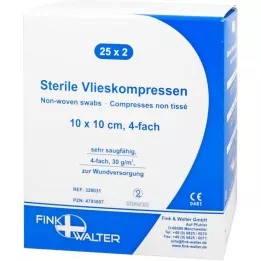 VLIESKOMPRESSEN 10x10 cm steriilne 4-kihiline, 25X2 tk