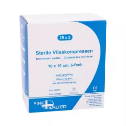 VLIESKOMPRESSEN 10x10 cm steriilne 6x, 25X2 tk
