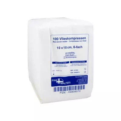 VLIESKOMPRESSEN 10x10 cm mittesteriilne 6x, 100 tk