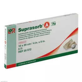 SUPRASORB A+Ag Antimik.Cal.Alginat Kompr.10x20 cm, 5 tk