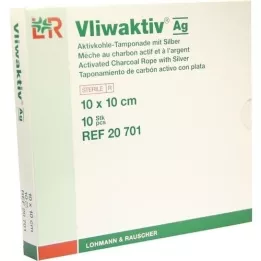 VLIWAKTIV AG Aktiivsöetampoon hõbedaga 10x10 cm, 10 tk