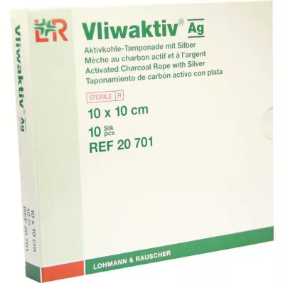 VLIWAKTIV AG Aktiivsöetampoon hõbedaga 10x10 cm, 10 tk VLIWAKTIV AG Aktiivsöetampoon hõbedaga 10x10 cm, 10 tk