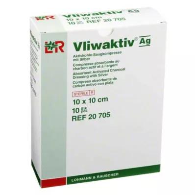 VLIWAKTIV AG Aktiivsöe absorbeeriv komplekt hõbedaga 10x10 cm, 10 tk
