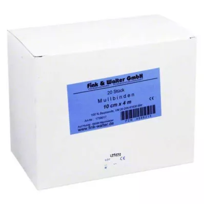 MULLBINDEN 10 cmx4 m 100% puuvillast, 20 tk
