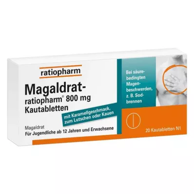 Magaldrat-ratiopharm® 800 mg närimistabletid, 20 tk Magaldrat-ratiopharm® 800 mg närimistabletid, 20 tk