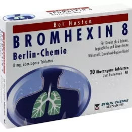 BROMHEXIN 8 Berlin Chemie kaetud tabletti, 20 tk