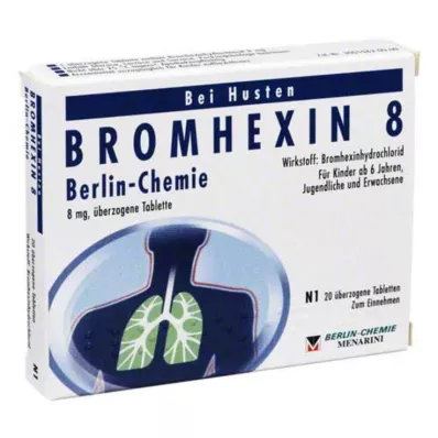 BROMHEXIN 8 Berlin Chemie kaetud tabletti, 20 tk