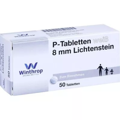 P TABLETTEN valge 8 mm, 50 tk