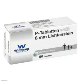P TABLETTEN valge 8 mm, 50 tk