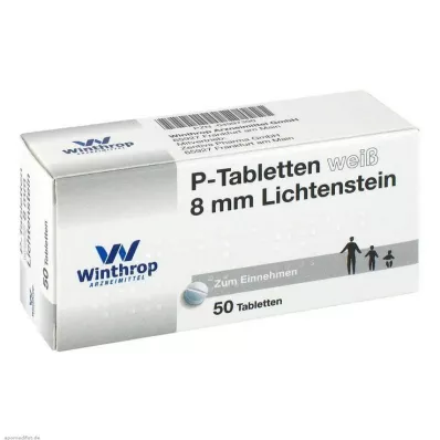 P TABLETTEN valge 8 mm, 50 tk P TABLETTEN valge 8 mm, 50 tk