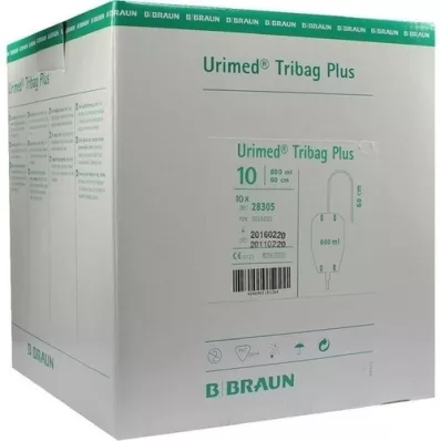 URIMED Tribag Plus Urine Leg Sleeve 800ml 60cm ster., 10 tk