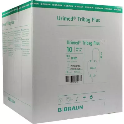 URIMED Tribag Plus Urine Leg Sleeve 800ml 60cm ster., 10 tk