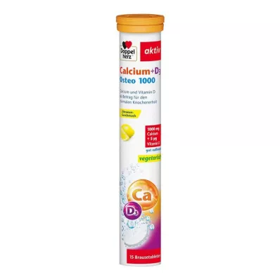 DOPPELHERZ Kaltsium+D3 Osteo 1.000 paisuv tablett, 15 tk