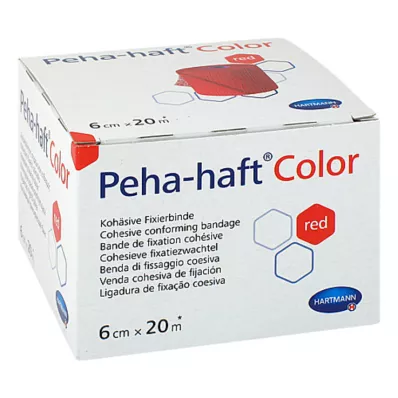 PEHA-HAFT Värviline fikseerimisside 6 cmx20 m punane, 1 tk