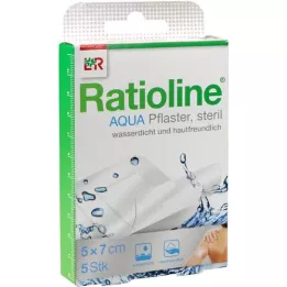 RATIOLINE aqua Shower Plaster Plus 5x7 cm steriilne, 5 tk