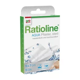 RATIOLINE aqua Shower Plaster Plus 5x7 cm steriilne, 5 tk