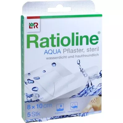 RATIOLINE aqua Shower Plaster Plus 8x10 cm steriilne, 5 tk