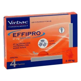 EFFIPRO 67 mg pip.lahus tilgutamiseks.väikestele koertele, 4 tk