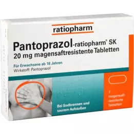 PANTOPRAZOL-ratiopharm SK 20 mg toimeainet sisaldav tablett, 7 tk