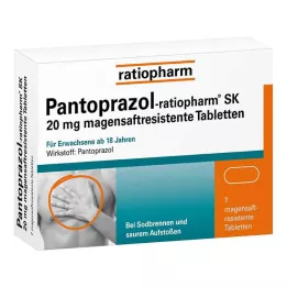 PANTOPRAZOL-ratiopharm SK 20 mg toimeainet sisaldav tablett, 7 tk