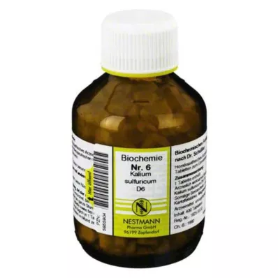 BIOCHEMIE 6 Kalium sulphuricum D 6 tabletti, 400 tk BIOCHEMIE 6 Kalium sulphuricum D 6 tabletti, 400 tk