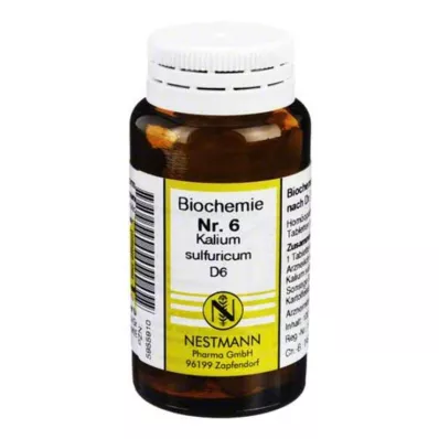 BIOCHEMIE 6 Kalium sulphuricum D 6 tabletti, 100 tk BIOCHEMIE 6 Kalium sulphuricum D 6 tabletti, 100 tk