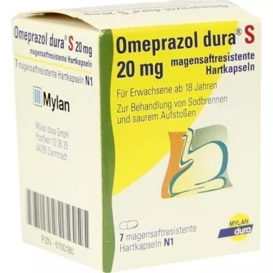 OMEPRAZOL dura S 20 mg kõvakapselid, 7 tk