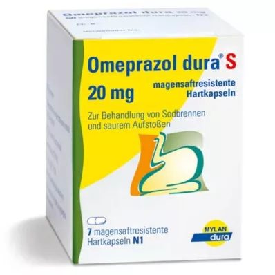 Omeprazole dura S 20 mg gastroresistentsed kapslid, 7 tk Omeprazole dura S 20 mg gastroresistentsed kapslid, 7 tk