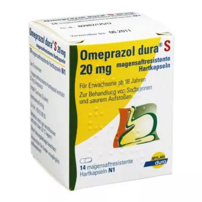 OMEPRAZOL dura S 20 mg kõvakapslid, 14 tk