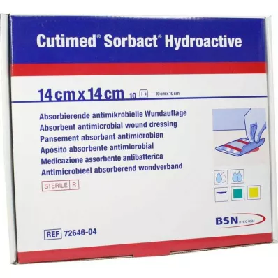 Cutimed Sorbact Hydroactive kompressid 14x14 cm, 10 tk Cutimed Sorbact Hydroactive kompressid 14x14 cm, 10 tk