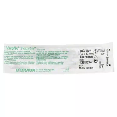 VASOFIX Pruun toru 18 G 33 mm roheline/valge, 1 tk VASOFIX Pruun toru 18 G 33 mm roheline/valge, 1 tk