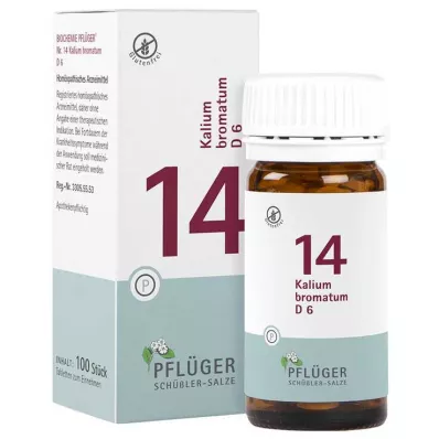Biochemistry Pflueger 14 kaaliumbromaat.D 6 tabletti, 100 tk Biochemistry Pflueger 14 kaaliumbromaat.D 6 tabletti, 100 tk
