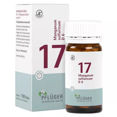Biochemistry Pflueger 17 Manganum sulfuricum D 6 tabletid, 100 tk Biochemistry Pflueger 17 Manganum sulfuricum D 6 tabletid, 100 tk