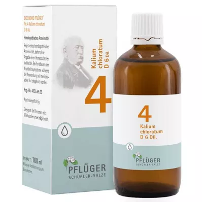 Biochemistry Pflueger 4 Potassium chloratum D 6 tilka, 100 ml