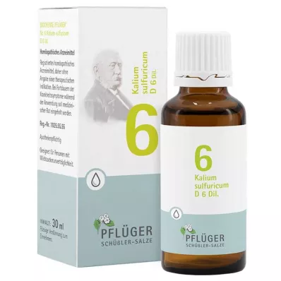 Biokeemia Pflueger 6 Kalium sulfuricum D 6 tilka, 30 ml