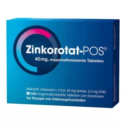 ZINKOROTAT POS kõhukese polümeerikattega tabletid, 500 tk