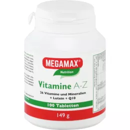 MEGAMAX Vitamiinid A-Z+Q10+Luteiin tabletid, 100 tk