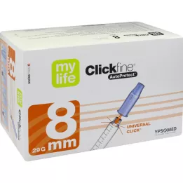 MYLIFE Clickfine AutoProtect pliiatsinõelad 8 mm 29 G, 100 tk