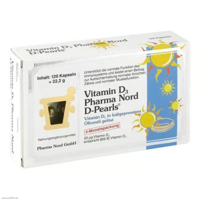 VITAMIN D3 PHARMA North 20 μg kapslid, 120 tk