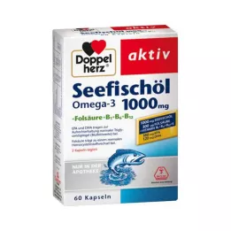 DOPPELHERZ Sea Fish Oil Omega-3 1.000 mg+Fols.Caps., 60 tk