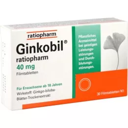 GINKOBIL-ratiopharm 40 mg õhukese polümeerikattega tabletid, 30 tk