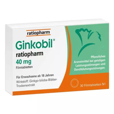 GINKOBIL-ratiopharm 40 mg õhukese polümeerikattega tabletid, 30 tk