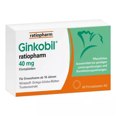 Ginkobil ratiopharm 40mg Ginkgo bilobaga, 60 tk