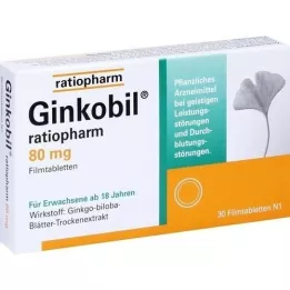 GINKOBIL-ratiopharm 80 mg õhukese polümeerikattega tabletid, 30 tk