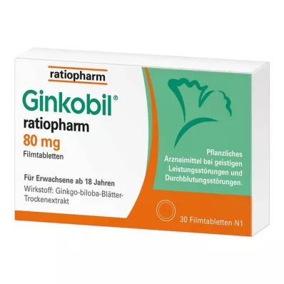 Ginkobil ratiopharm 80mg Ginkgo bilobaga, 30 tk