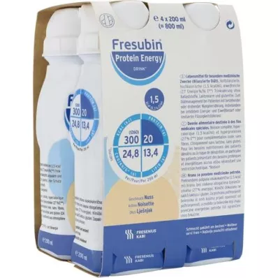 FRESUBIN PROTEIN Energia DRINK Pähklijookide pudel, 4X200 ml