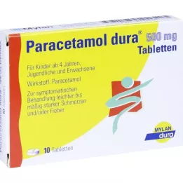 PARACETAMOL dura 500 mg tabletid, 10 tk