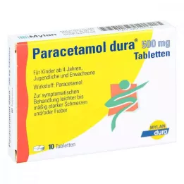 PARACETAMOL dura 500 mg tabletid, 10 tk